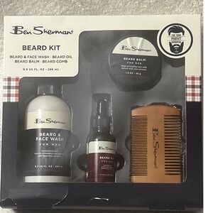 Ben Sherman Beard Kit For Men Beard & Face Wash, Balm, Oil, Comb Grooming